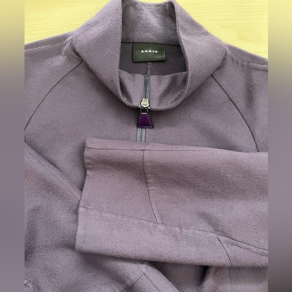 Akris Jackets & Coats Womens Akris 0 Cashmere Eggplant Jacket Sz 10